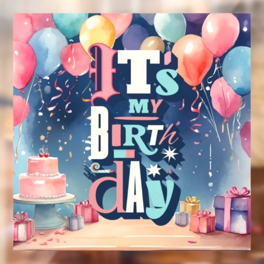 Birthday Party Invitation Raamsticker (Vel 2)