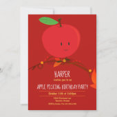 Birthday Party Invitation Red Apple van kind Kaart (Voorkant)