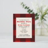 Birthday Party Invitation Red & Black Kaart (Staand voorkant)