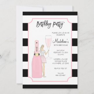 Birthday Party Invitation - Roos Mode Girl Kaart