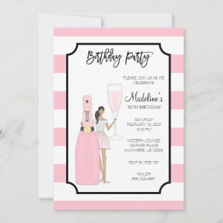 Birthday Party Invitation - Roos Mode Girl Kaart