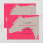 Birthday Party Invitation roze Arabian Horse Kaart (Voorkant / Achterkant)
