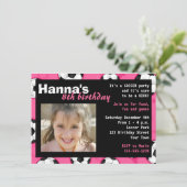 Birthday Party Invitation roze Kaart (Staand voorkant)