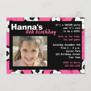Birthday Party Invitation roze Kaart