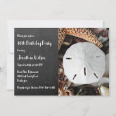 Birthday Party Invitation Sand Dollar Chalkboard Kaart (Voorkant)