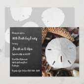 Birthday Party Invitation Sand Dollar Chalkboard Kaart (Voorkant / Achterkant)