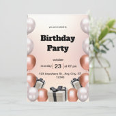 Birthday Party Invitation Save The Date (Staand voorkant)
