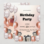 Birthday Party Invitation Save The Date (Voorkant / Achterkant)