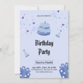 Birthday Party Invitation Save The Date (Voorkant)