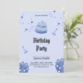 Birthday Party Invitation Save The Date (Staand voorkant)