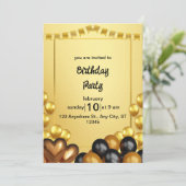 Birthday Party Invitation Save The Date (Staand voorkant)