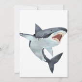 Birthday Party Invitation Shark Pool Swimming Kaart (Achterkant)