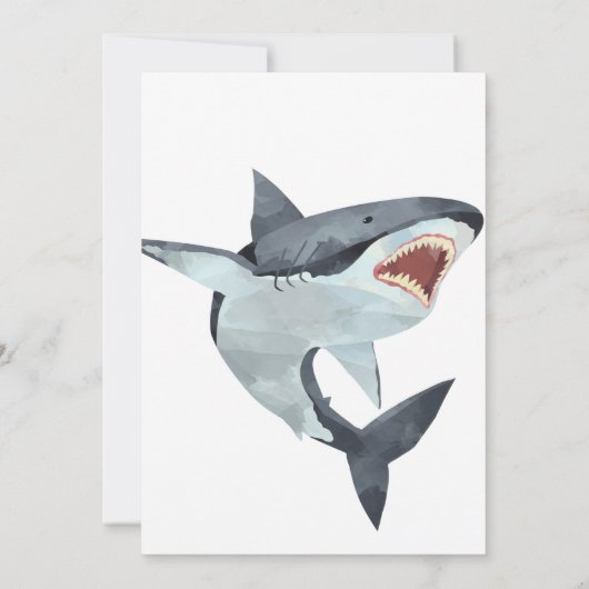 Birthday Party Invitation Shark Pool Swimming Kaart (Achterkant)