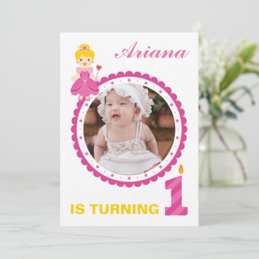 Birthday Party Invitation Sjabloon Kaart (Staand voorkant)