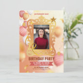 Birthday Party Invitation Sjabloon Kaart (Staand voorkant)
