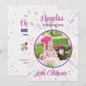 Birthday Party Invitation Sjabloon Kaart (Voorkant / Achterkant)