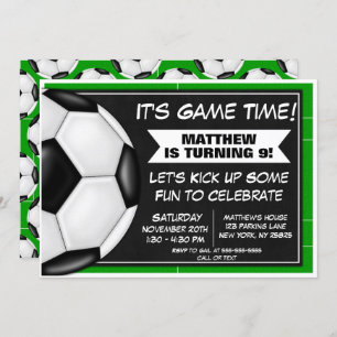 Birthday Party Invitation Soccer Fans Kaart