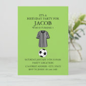 Birthday Party Invitation Soccer Theme Kaart (Staand voorkant)
