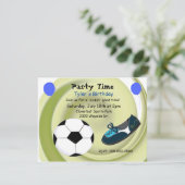 Birthday Party Invitation Soccer Theme Kaart (Staand voorkant)