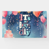 Birthday Party Invitation Spandoek (Horizontaal)