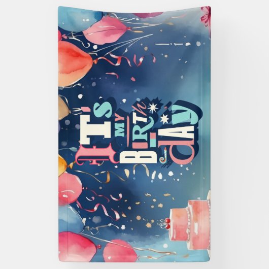 Birthday Party Invitation Spandoek (Verticaal)