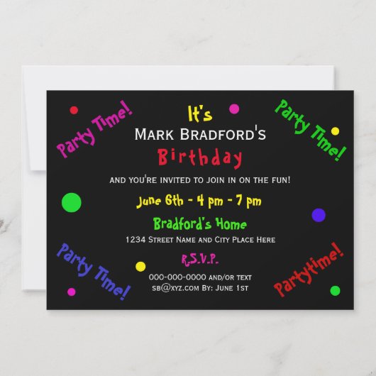 Birthday Party Invitation , Sundae Jelly Beans Kaart (Achterkant)