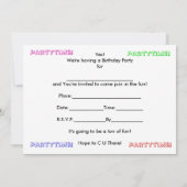 Birthday Party Invitation , Sundae Jelly Beans Kaart (Achterkant)