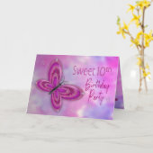 Birthday Party Invitation, Sweet10th, Butterfly Kaart (Gele Bloem)
