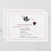 Birthday Party Invitation - Tea Kaart (Voorkant / Achterkant)