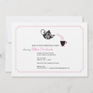 Birthday Party Invitation - Tea Kaart