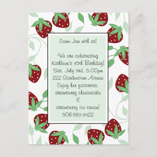 Birthday Party Invitation Uitnodiging Briefkaart (Voorkant)