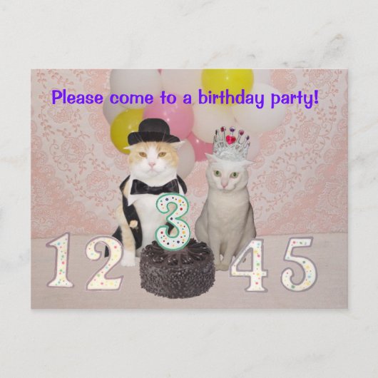 Birthday Party Invitation Uitnodiging Briefkaart (Voorkant)
