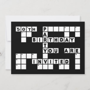 BIRTHDAY PARTY INVITATION (UW LEEFTIJD - KROSSWORD KAART
