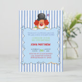 Birthday Party Invitation van Clown Holding Sign Kaart (Staand voorkant)