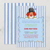 Birthday Party Invitation van Clown Holding Sign Kaart (Voorkant / Achterkant)