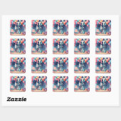 Birthday Party Invitation Vierkante Sticker (Vel)
