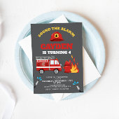 Birthday Party Invitation vuurvechtvrachtwagen Kaart