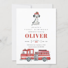 Birthday Party Invitation vuurvechtvrachtwagen Kaart