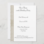 Birthday Party Invitation White Gold VIP Kaart (Achterkant)