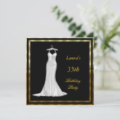 Birthday Party Invitation White - jurk Kaart (Staand voorkant)