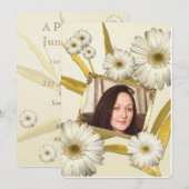 Birthday Party Invitation with daisies Kaart (Voorkant / Achterkant)