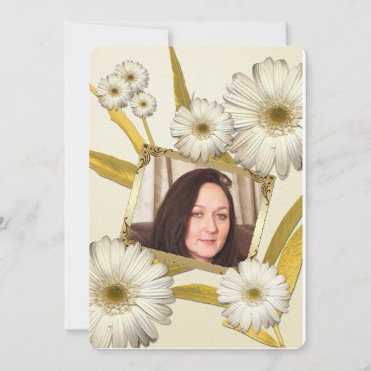 Birthday Party Invitation with daisies Kaart (Voorkant)
