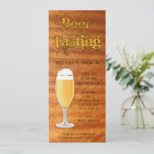 Birthday Party Invitation - Woodgrain Tasting Kaart (Staand voorkant)