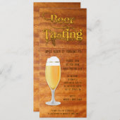 Birthday Party Invitation - Woodgrain Tasting Kaart (Voorkant / Achterkant)