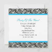 Birthday party Invitation Zebra Print Sign Kaart (Achterkant)