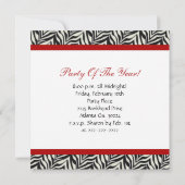 Birthday party Invitation Zebra Print Sign Kaart (Achterkant)