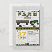 Birthday Party Invitations boerderij Barnyard Trac Kaart (Voorkant)