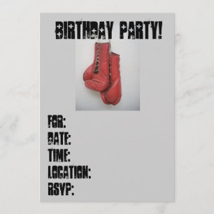Birthday Party Invitations Boxing Ghandschoenen Kaart
