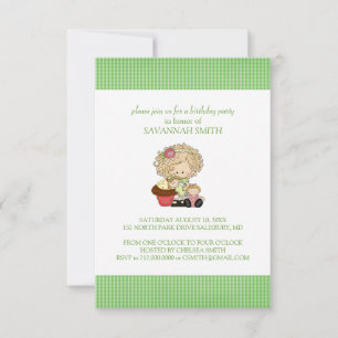 Birthday Party Invitations for a Girl Kaart