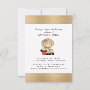 Birthday Party Invitations for a Girl Kaart